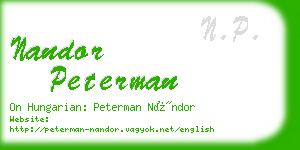 nandor peterman business card